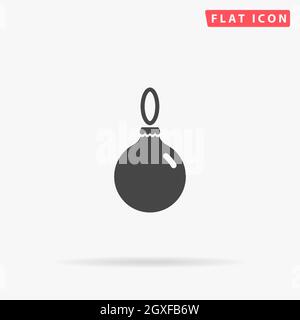 Flache Vektorgrafik „Weihnachtskugel“. Handgezeichnete Design-Illustrationen. Stock Vektor