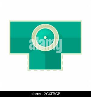 Gebäude mit der Kuppel Draufsicht Symbol in Cartoon-Stil auf weißem Hintergrund Stockfoto