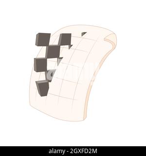 Symbol für die Erweiterung der PNG-Bilddatei im Cartoon-Stil auf weißem Hintergrund Stockfoto