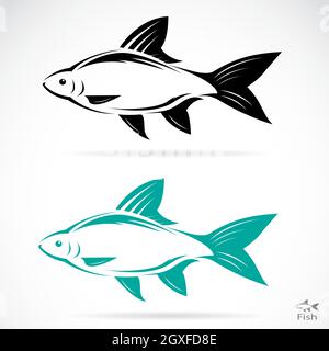 Vektorbild von Fischen auf weißem Hintergrund. Leicht editierbare Vektorgrafik mit Ebenen. Tiere. Stock Vektor