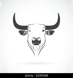 Vektor eines Stierkopfes auf weißem Hintergrund. Wilde Tiere. Bull-Logo oder -Symbol. Leicht editierbare Vektorgrafik mit Ebenen. Stock Vektor