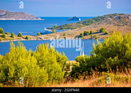 Amazing Kornati Islands National Park Archipel Landscape view, Landschaft von Dalmatien, Kroatien Stockfoto