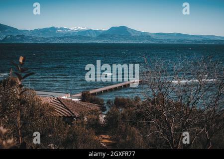 Eine fantastische Aussicht auf sirmione, Gardasee Stockfoto