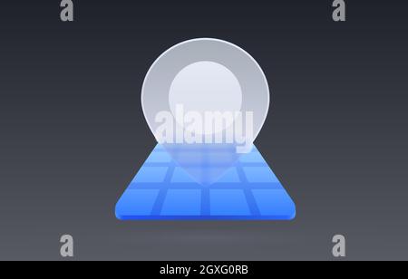 Lageplan aus Glas Transparentes Symbol, Sammelschild. Vektorgrafik Stock Vektor