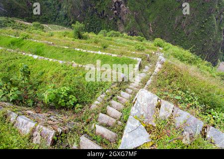 Choquequirao, eine der besten Inka-Ruinen in Peru. Choquequirao Inca Wanderweg in der Nähe von Machu Picchu. Cuzco Region in Peru Stockfoto