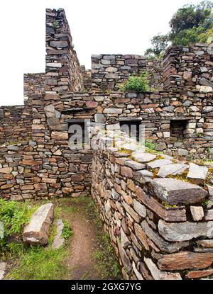 Choquequirao, eine der besten Inka-Ruinen in Peru. Choquequirao Inca Wanderweg in der Nähe von Machu Picchu. Cuzco Region in Peru Stockfoto