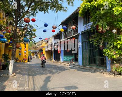 Hoi An, Vietnam - 19. Juli 2018. Alte Stadt Hoi an, Vietnam. Hoi an war während der Nguyen-Dynastie eine geschäftige Hafenstadt und ist eine Touristenattraktion in Stockfoto