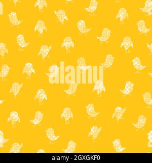 Mode Tier nahtlose Muster mit weißen Vögel Silhouette auf orangefarbenem Hintergrund. Design für Einladung, Poster, Karte, Stoff, Stoff, Stoff. Niedlich Stock Vektor