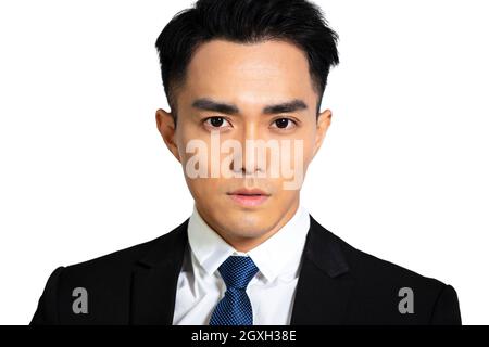 Nahaufnahme Asian stattlichen jungen Mann Gesicht Stockfoto