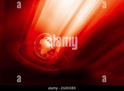 Grafische rote Thema Nachrichten Hintergrund, geeignete fortv und virtuelle Medien Präsentation. 3d-Illustration Stockfoto