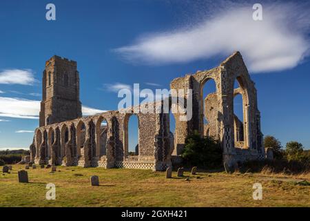 St. Andrew's Medieval Church, Covehithe, Suffolk, England, Großbritannien. Stockfoto