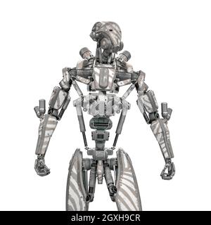 Mega Drohne Soldat Roboter, 3d-Illustration Stockfoto