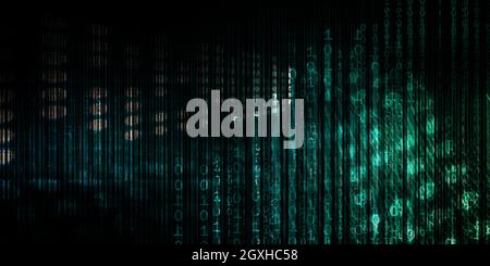 Abstrakte futuristische Cyberspace binären Code mit Grunge Stockfoto