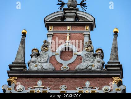 Fassade des großen Arsenals in Danzig, Pomorskie, Polen Stockfoto