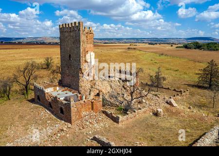 Gorgoji Turm gehört zu seiner Konstruktion im zwölften Jahrhundert, Alcaraz Albacete Spanien Stockfoto