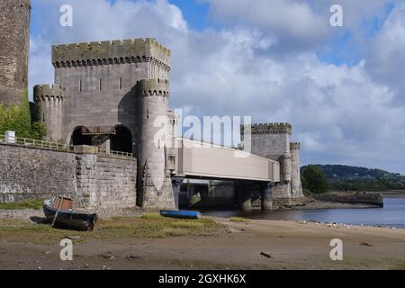 Conwy Railway Bridge, North Wales Stockfoto