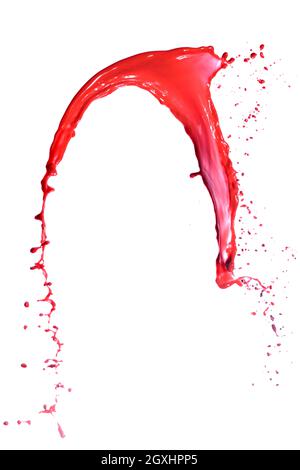 Bunte Farbtupfer in abstrakter Form, isoliert auf weißem Hintergrund Stockfoto