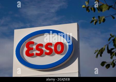 Esso Tankstelle in Grove Park, London. Stockfoto