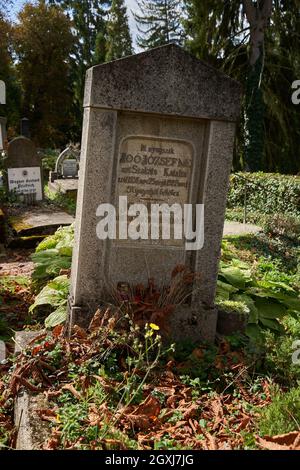 Sighisoara, Rumänien - 19. September 2021: Bilder mit dem alten Friedhof in Sighisoara, einige Grabsteine aus dem 13. Jahrhundert Stockfoto