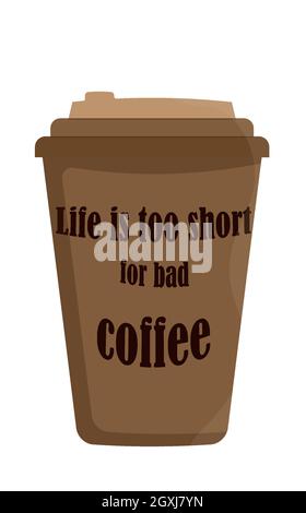 Tasse Papier und heißen Kaffee auf weißem Hintergrund Stock Vektor