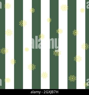 Nahtloses Muster mit Schnee und handgezeichneter grüner Linie auf weißem Hintergrund, Weihnachts- und dekorative Illustrationen für Geschenkpapier, Verpackungsdesign und Stoffdruck, Urlaubstapete, Hintergrund für eine Internetseite. Vektorgrafiken für Neujahr. Weihnachten Nahtloses Vintage-Muster. Design Mit Weihnachtsverrappung. Stock Vektor