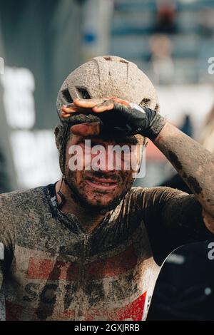 3. Oktober 2021 Paris-Roubaix. Tosh Van der Sande. Foto von Simon Gill. Stockfoto