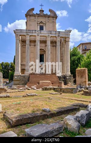 Kaiserliches Forum von Kaiser Augustus. Die Kaiserlichen Foren (Fori Imperiali auf Italienisch) sind eine Reihe von monumentalen Foren (öffentliche Plätze) des antiken Roms Stockfoto