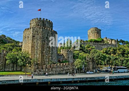 Rumeli Festung auf dem Europäischen Bosporus, Istanbul, Türkei. Stockfoto