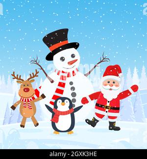 Frohe Weihnachten und guten Rutsch ins neue Jahr Hintergrund Stock Vektor