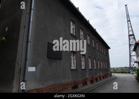 Gliwice, Polen - 25. September 2021. Gliwice Funkturm und Sender. Hier inszenierte die deutsche SS einen polnischen Angriff, der später als Rechtfertigung benutzt wurde Stockfoto