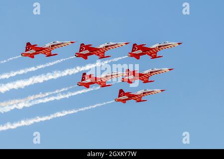 Türkei, Antalya 07 01 2021 : türkische Armeeflugzeuge, die Flugshow durchführen Stockfoto