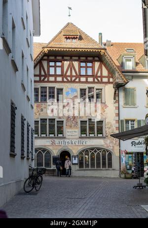 Altes Holzhaus in Olten, Schweiz Stockfoto