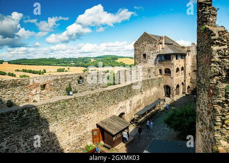 Bolkow, Polen - 08. August 2021. Schloss Bolkow im sonnigen Sommer Stockfoto