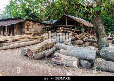 Sägewerk in Bagerhat in Bangladesch Stockfoto