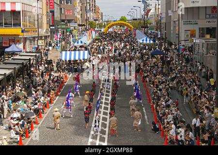 Straßenparade in der Nähe von Tokio, Japan Stockfoto