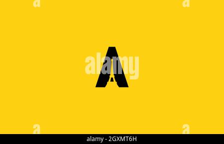 Ein Logo mit negativem Raum Eiffelturm Stock Vektor