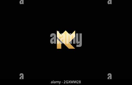 K mit Krone Logo Gold minimal Luxus-Logo-Design Stock Vektor