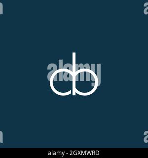Letter ab oder BA Logo Design mit Strichgrafik zur Illustration Stock Vektor