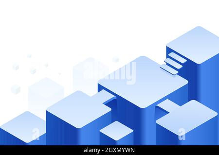 Isometrische Anzeige Podestszene mit geometrischer Plattform. Bühnenvitrine auf Standstudio Stock Vektor