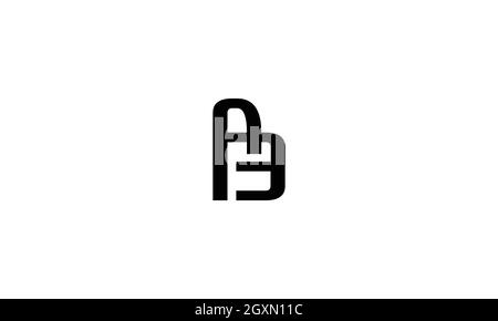 Ab- oder BA- oder AE-Logo im minimalistischen Linienstil Stock Vektor