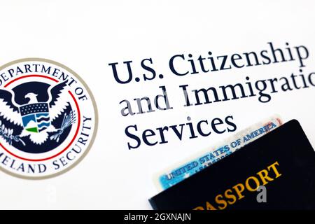 Logo US Citizenship and Immigration Services Passport Stockfoto