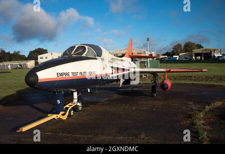 Pensionierter Hawker Hunter Jet-Kampfflugzeug Stockfoto