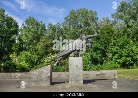 Denkmal für die Interbrigadisten im Spanischen Bürgerkrieg, Volkspark, Friedrichshain, Berlin, Deutschland Stockfoto