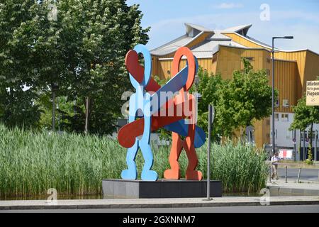 Keith Haring, Untitled (Boxers), Eichhornstraße, Potsdamer Platz, Tiergarten, Mitte, Berlin, Deutschland Stockfoto