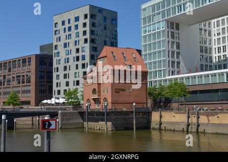 Altes Zollhaus, Spiegel-Verlag, Ericusspitze, Hafencity, Hamburg, Deutschland Stockfoto