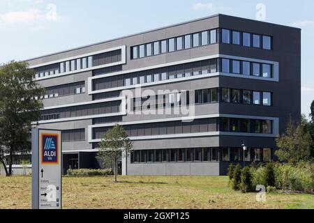 Aldi Sued mit Hauptsitz, Discounteinzelhandelskette, Mülheim an der Ruhr, Ruhrgebiet, Nordrhein-Westfalen, Deutschland Stockfoto