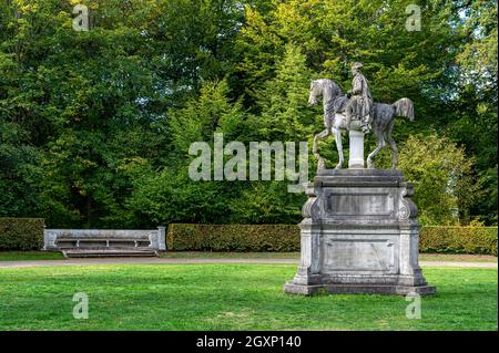 Altes Reiterdenkmal Fritz im Schlosspark Sanssouci, Potsdam, Brandenburg, Deutschland Stockfoto