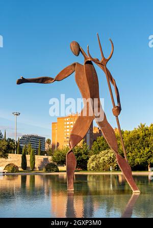 Neptun, Fisherman Sculpture von Antonio MariÌ, Turia Gardens, Valencia, Spanien Stockfoto