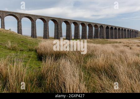 Ribblehead Viadukt, Yorkshire Dales NP, Yorkshire, Großbritannien Stockfoto