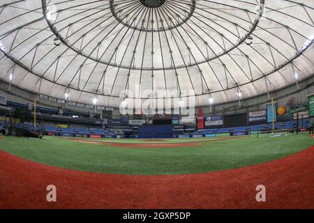 St. Petersburg, Florida. USA; Ein allgemeiner Überblick über das Feld vor dem ersten Tag der American League Division Series Practice, Dienstag, 5. Oktober, Stockfoto